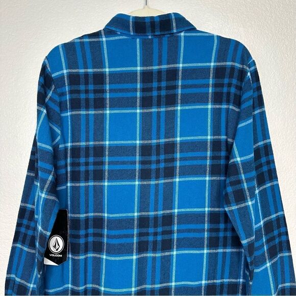 NWT Volcom Plaid Flannel Long Sleeves Button Down Shirt - Picture 7 of 13